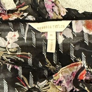 Rebecca Taylor Black and Pink Floral Dress